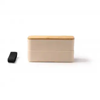 Janex - Lunch box with two compartments and a bamboo lid. 