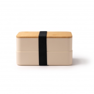 Janex - Lunch box with two compartments and a bamboo lid. 