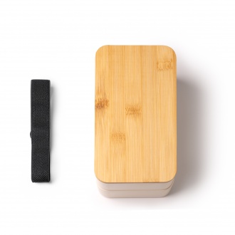 Janex - Lunch box with two compartments and a bamboo lid. 