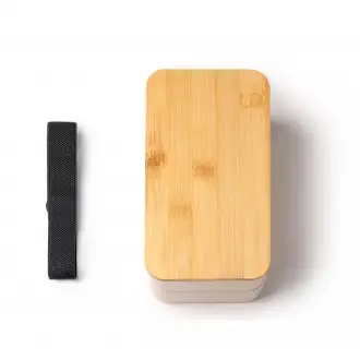 Janex - Lunch box with two compartments and a bamboo lid. 