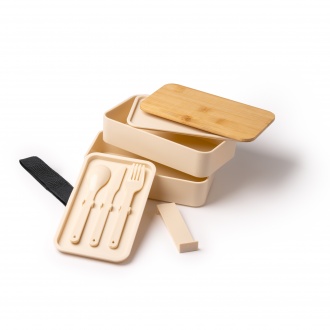 Janex - Lunch box with two compartments and a bamboo lid. 