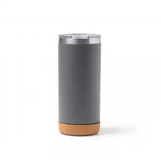 BEYRON - Kubek termiczny ze stali nierdzewnej z recyklingu z korkową podstawą, 600ml