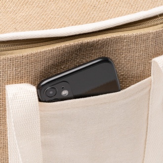Florit - Jute thermal bag with front pocket made of cotton. 