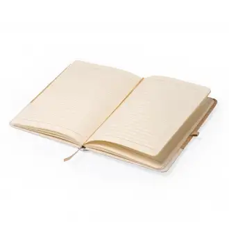 Bert - A5 format notebook with a hard cover made of natural straw and cotton.