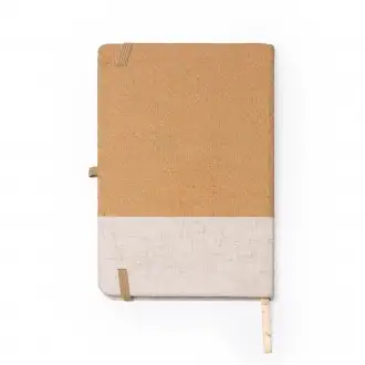 Bert - A5 format notebook with a hard cover made of natural straw and cotton.