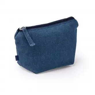Wesly - A cosmetic bag made of recycled denim with a matching zipper.