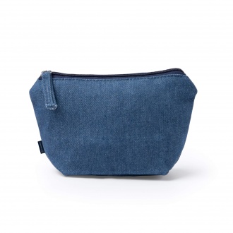 Wesly - A cosmetic bag made of recycled denim with a matching zipper.