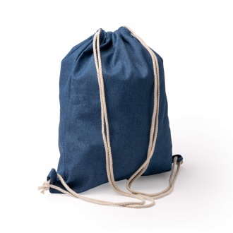  Boney - Drawstring backpack in recycled denim with 8 mm cotton strings.