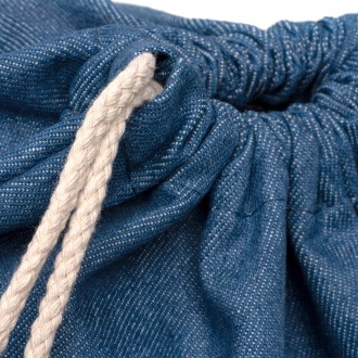  Boney - Drawstring backpack in recycled denim with 8 mm cotton strings.