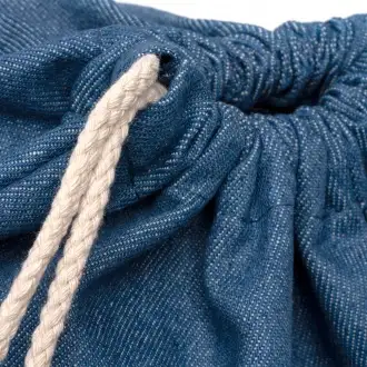  Boney - Drawstring backpack in recycled denim with 8 mm cotton strings.