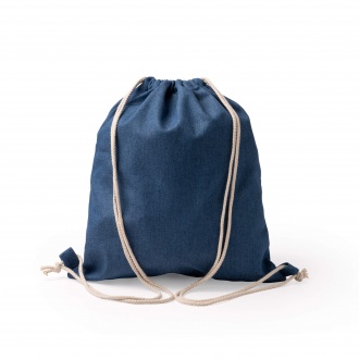  Boney - Drawstring backpack in recycled denim with 8 mm cotton strings.