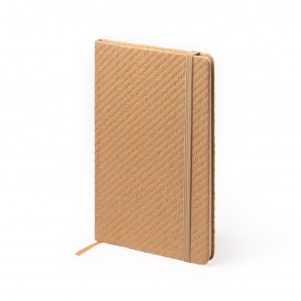 Bolger - A5 format notebook with a hard cover made of natural straw. 