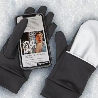 HUOMIO - Reflective double gloves.
