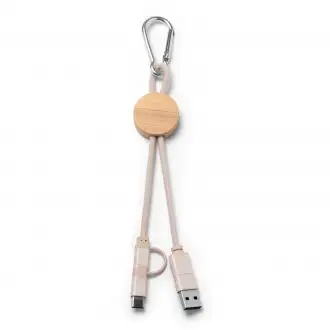 Pombas - Kabel 4 w 1. Główna konstrukcja z bambusa i bawełnianego kabla.