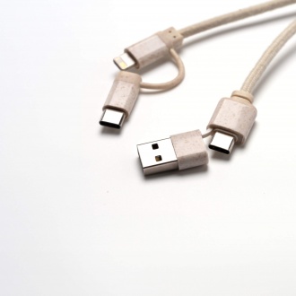Pombas - 4-in-1 Cable - Main construction of bamboo and cotton cable.
