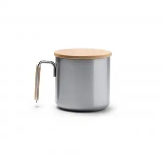 Rimor - Mug made of recycled stainless steel with bamboo details.