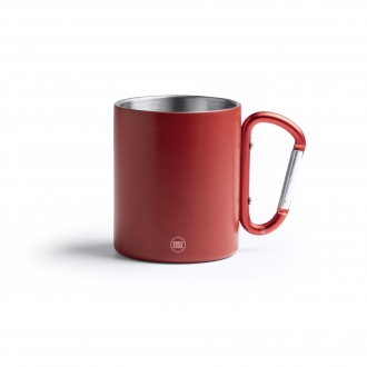 Nasik - Stainless steel mug with matte finish with snap hook. 