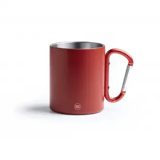Nasik - Stainless steel mug with matte finish with snap hook. 
