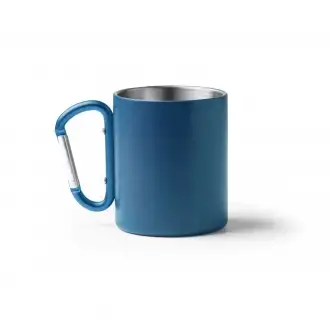 Nasik - Stainless steel mug with matte finish with snap hook. 