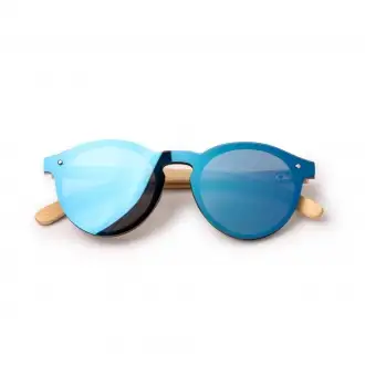 Colton - Sunglasses with mirrored lenses and bamboo temples.