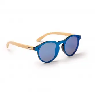 Colton - Sunglasses with mirrored lenses and bamboo temples.