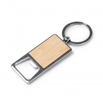 Benur - Key ring/opener made of bamboo and chrome-plated metal