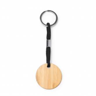 Yeste - Wooden keyring in two designs with resistant polyester cord
