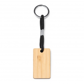 Yeste - Wooden keyring in two designs with resistant polyester cord