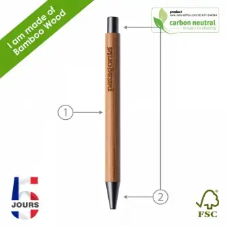 NOCLIP BAMBOO - długopis w obudowie z bambusa