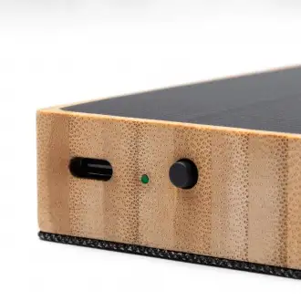 Yunker - A wireless solar-powered speaker made of bamboo and RPET.