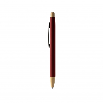 Verso - Metal pen with rubber finish with button and bamboo details.
