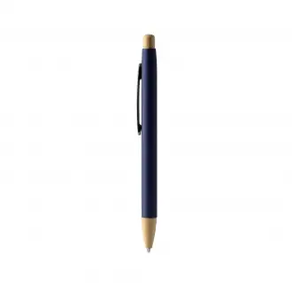 Verso - Metal pen with rubber finish with button and bamboo details.
