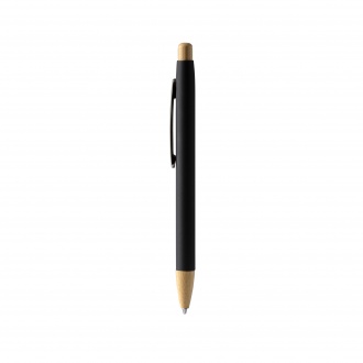 Verso - Metal pen with rubber finish with button and bamboo details.