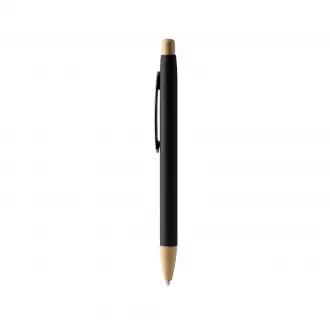 Verso - Metal pen with rubber finish with button and bamboo details.