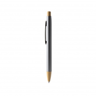 Verso - Metal pen with rubber finish with button and bamboo details.