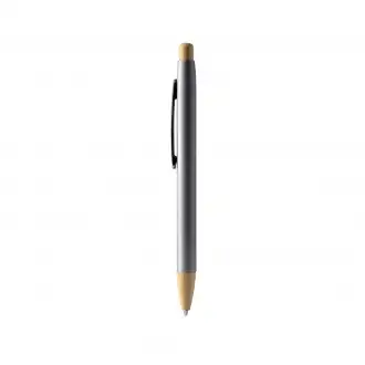 Verso - Metal pen with rubber finish with button and bamboo details.