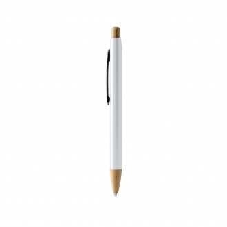 Verso - Metal pen with rubber finish with button and bamboo details.
