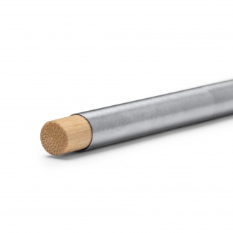 Kent - A ballpoint pen with a recycled stainless steel body and a bamboo button.