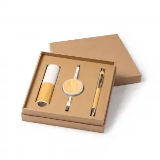 Fargon - A gift set including a 5000 mAh external battery, a cable and a pen.