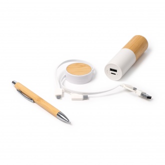 Fargon - A gift set including a 5000 mAh external battery, a cable and a pen.