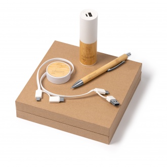 Fargon - A gift set including a 5000 mAh external battery, a cable and a pen.