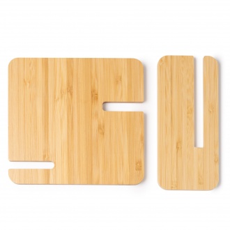 Krosy - Made of bamboo, the 3-in-1 charging stand (15 W) for charging smartphones, smartwatches and wireless headphones.
