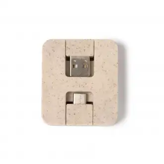 Cluni - Kompaktowy port USB wykonany z włókna bambusowego i pszenicznego.
