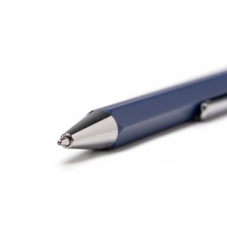 Salom - Hexagonal pen with metal body and bamboo button