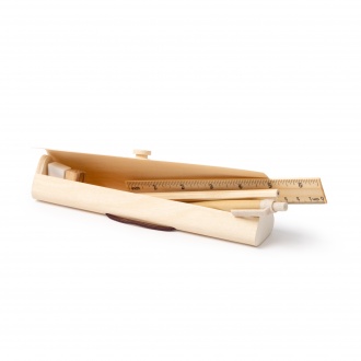 Sakis - Natural wood writing set in a wooden case