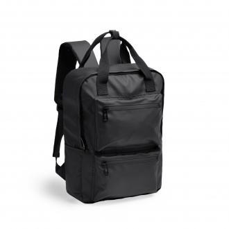 Rusel - PU leather backpack with padded handles and laptop compartment