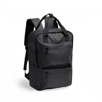 Rusel - PU leather backpack with padded handles and laptop compartment
