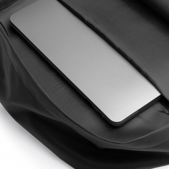Rusel - PU leather backpack with padded handles and laptop compartment