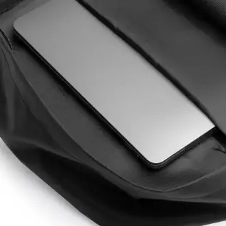Rusel - PU leather backpack with padded handles and laptop compartment