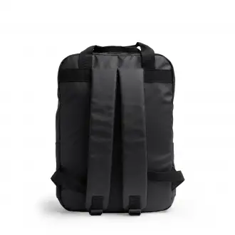 Rusel - PU leather backpack with padded handles and laptop compartment